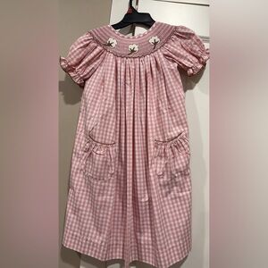 Charming Pink Checkered Kids Dress